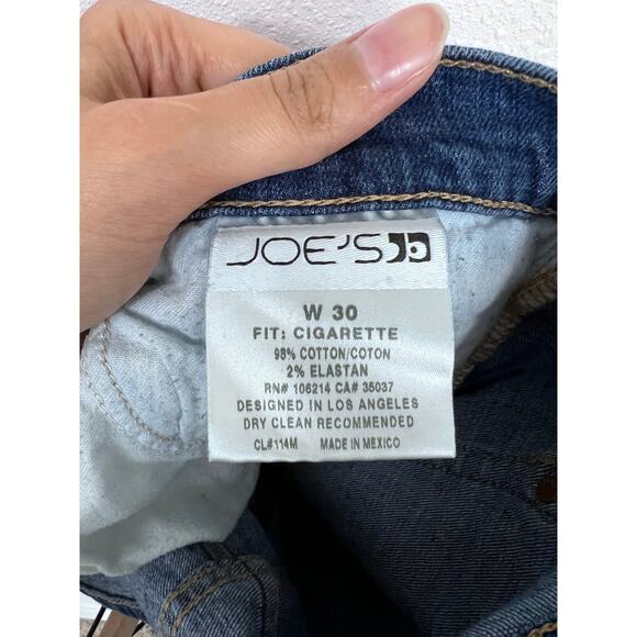 Joe’s Jeans Cigarette Fit Blue Denim Cropped Skinny Jeans Size 30 - Picture 8 of 8